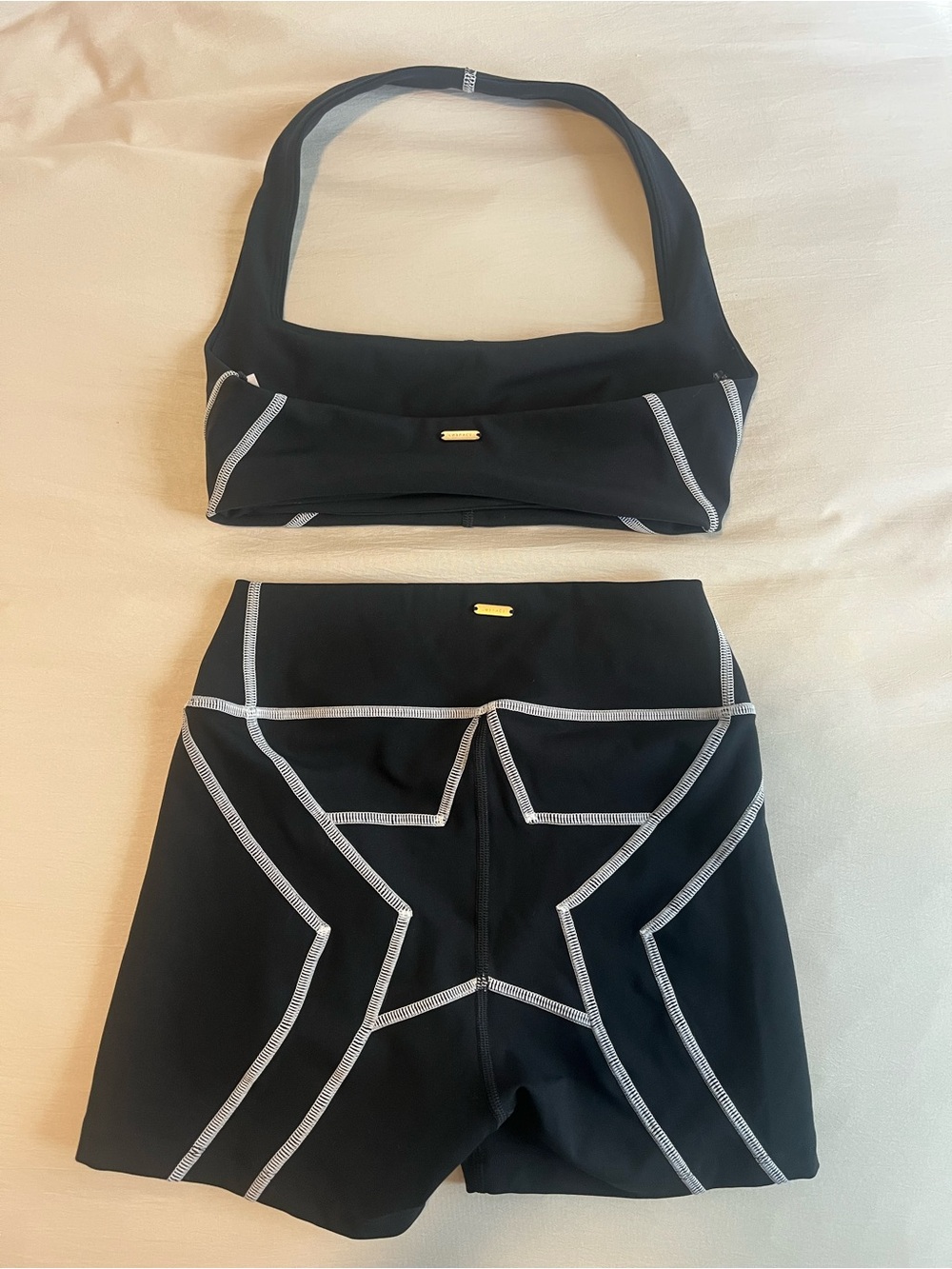 l*space Black Athletic Shorts with White Contrast Stitching